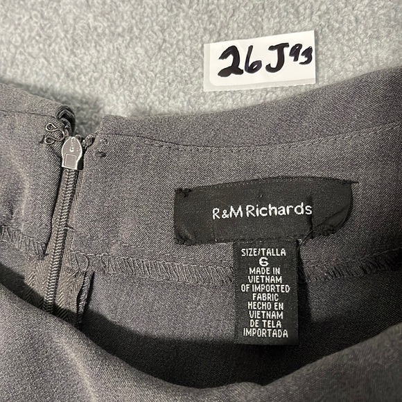 Vintage R&M Richards Office Dress Size 6 Retro Sheath Gray Career - Picture 2 of 11